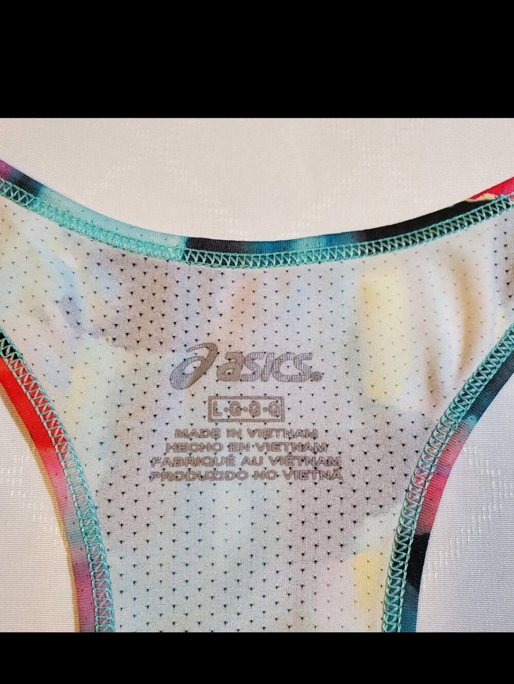 ASICS Women's Multicolor Floral Racerback Tank Top Sz L - Picture 5 of 10